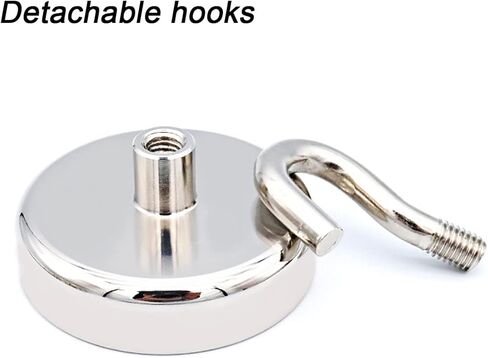 خطافات مغناطيسية للأرض النادرة من Realth بوزن 20 رطلًا، مغناطيس نيوديميوم قوي مع خطاف بلون فضي 20 حزمة للمطبخ والمستودعات والرحلات البحرية وأماكن العمل والمكتب in Kuwait