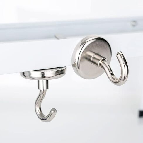 خطافات مغناطيسية للأرض النادرة من Realth بوزن 20 رطلًا، مغناطيس نيوديميوم قوي مع خطاف بلون فضي 20 حزمة للمطبخ والمستودعات والرحلات البحرية وأماكن العمل والمكتب in Kuwait