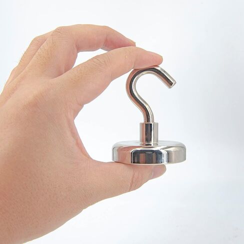 خطافات مغناطيسية للأرض النادرة من Realth بوزن 20 رطلًا، مغناطيس نيوديميوم قوي مع خطاف بلون فضي 20 حزمة للمطبخ والمستودعات والرحلات البحرية وأماكن العمل والمكتب in Kuwait