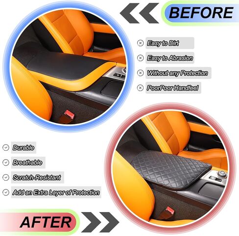 Center Console Armrest Cover for Chevrolet Corvette C7 2014-2019, Centre Armrest Seat Box Cover, Armrest Arm Rest Pad, Middle Consoles Cushion Protector Mat (Fabric) in Saudi Arabia