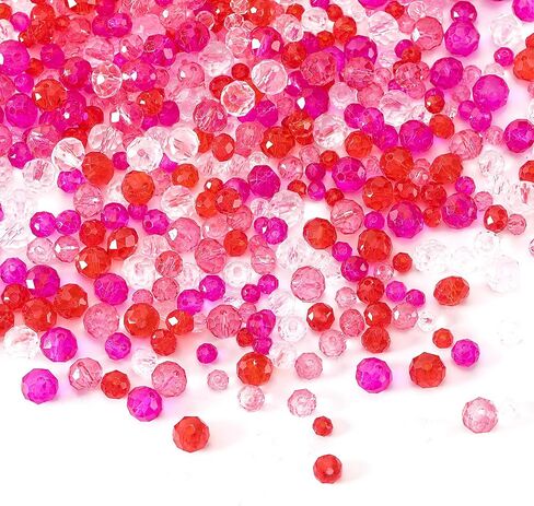 Christmas Crystal Beads,1000PCS Christmas Beads for Jewelry Making, Christmas Red Green White AB Beads Christmas Glass Crystal Beads for Bracelets Christmas Crafts in Saudi Arabia
