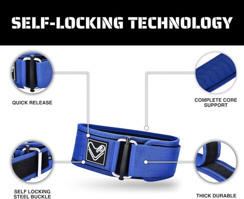 Tribe WOD Weight Lifting Belt - 3.9''x35.4" - Self-Locking Powerlifting Belt with Enhanced Stability - Gym Support for Squats, Deadlifts, and Powerlifting Workouts - Training Element - Multiple Colors in Kuwait