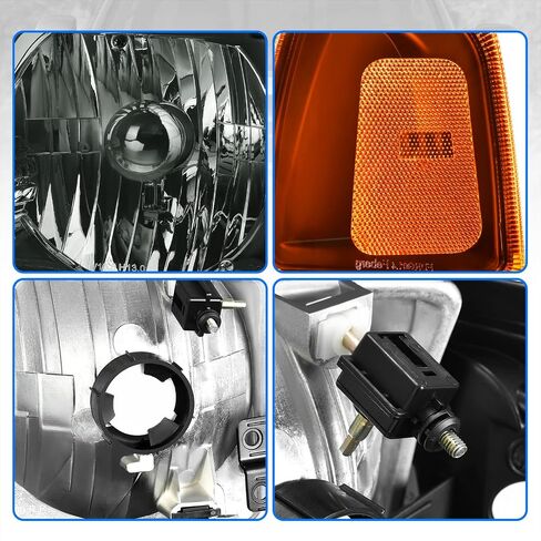 DWVO Headlight Assembly Compatible with 2001-2011 Ford Ranger Headlamp+Corner light Black Housing Clear Lens Amber Reflector in Saudi Arabia