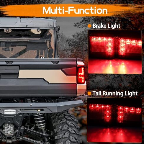 مصابيح خلفية للفرامل LED UTV المدخنة، المصابيح الخلفية تناسب Polaris Ranger XP 1000 Crew 2018-2023، تناسب الاستبدال 2413766 2413767-2 قطعة in Kuwait