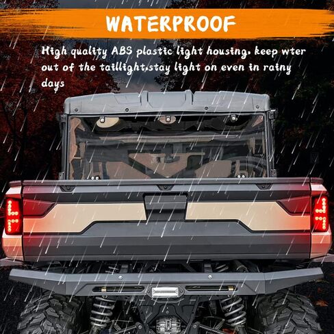 مصابيح خلفية للفرامل LED UTV المدخنة، المصابيح الخلفية تناسب Polaris Ranger XP 1000 Crew 2018-2023، تناسب الاستبدال 2413766 2413767-2 قطعة in Kuwait