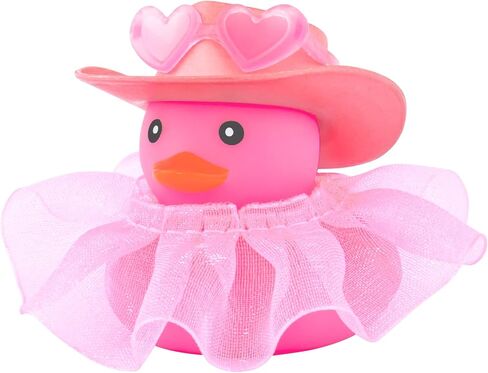 wonuu Car Rubber Duck Decoration Cute Car Accessories Car Ducks for Dashboard with Dress Heart Shape Sunglasses, Pink&Black-Pink Lace Skirt in Saudi Arabia
