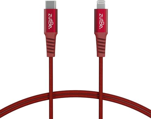 Shield 2 USB-C to Lightning Cable Braided with Kevlar, for iPhone 14 13 12 11 Pro/Pro Max X iPad AirPods iPod (MFI Certified) Supports Power Delivery (Charger not Included) (6ft Blk & Slvr) in Saudi Arabia
