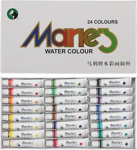 مجموعات ألوان مائية فائقة الدقة من Marie's Artist - مجموعة ألوان مائية عالية الصبغة والتركيز 12 مل للفنانين والطلاب والمعلمين والمهنيين والمزيد! - مجموعة من 18 in Kuwait