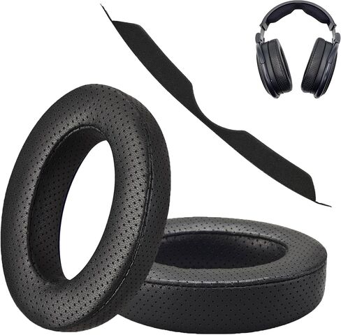 AHG Replacement Ear Pads & Headband Cushion Pad Compatible with Sennheiser Headphones HD600 HD650 HD660S HD 660S2 Massdrop X HD 6XX HD58X Jubilee HD580-Sheepskin Leather & AHG Dual-Layer Foam (Black) in Kuwait