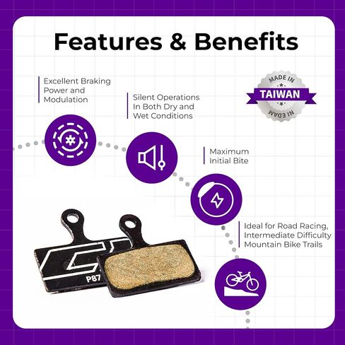 Bike Disc Brake Pads Compatible with/Replacement for Shimano XTR XT SLX Deore Alfine FSA K-Force Afterburner Rever MCX1-Braking Stability for Road/Mountain Bikes 87 in Saudi Arabia