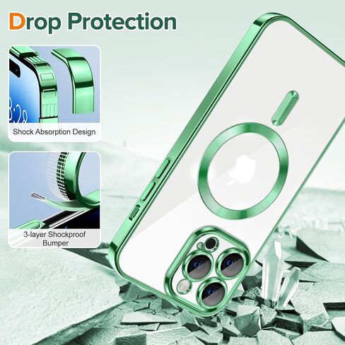 حافظة Hython المغناطيسية الشفافة لهاتف iPhone 14 Pro Max مع واقي عدسة الكاميرا [متوافقة مع MagSafe] حافظة هاتف واقية رفيعة ناعمة من مادة TPU ذات حافة مطلية فاخرة لهاتف 14 Pro Max 6.7 بوصة، أرجواني in Kuwait