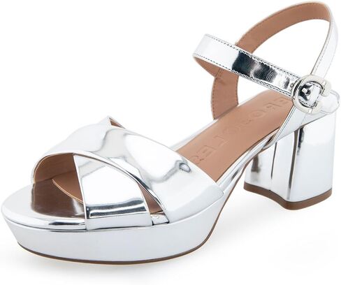 Aerosoles Women's Cosmos Heeled Sandal, Silver, 6 Wide in Saudi Arabia