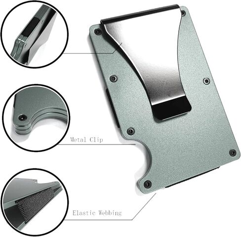 Slim Minimalist Compact Wallet for Men, RFID Blocking Credit Card Holder & Money Clip, Metal Business Card Cases holds, Ultra-Thin Design, Front Pocket, 15-20 Cards Capacity, Gift for Men(Black in Kuwait