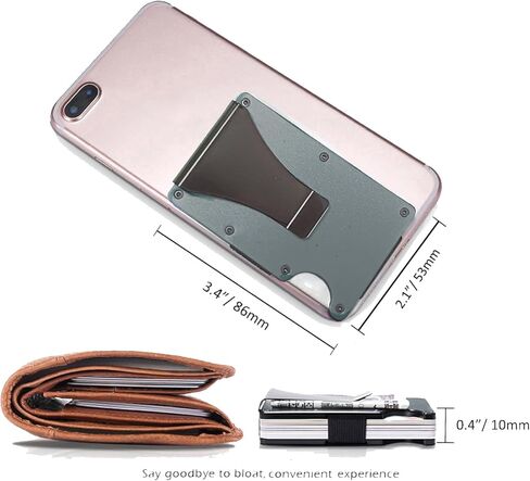 Slim Minimalist Compact Wallet for Men, RFID Blocking Credit Card Holder & Money Clip, Metal Business Card Cases holds, Ultra-Thin Design, Front Pocket, 15-20 Cards Capacity, Gift for Men(Black in Kuwait