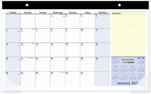 AT-A-GLANCE 2025 Desk Calendar, Monthly Desk Pad, 18" x 11", Compact, QuickNotes (SK7100025) in Saudi Arabia