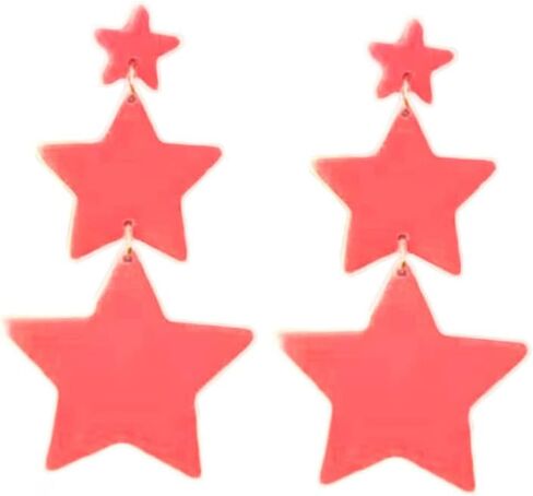 Exaggerated Neon Star Earrings Acrylic Big Star Drop Dangle Pentagram Geometric Earrings for Women 80s Jewelry in Saudi Arabia