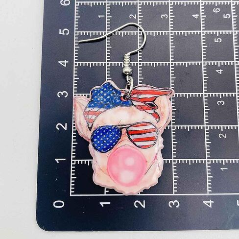 Independence Day Patriotic Earrings 4th of July Acrylic Earrings Lightweight Jewelry Gifts for Women and Girls in Saudi Arabia