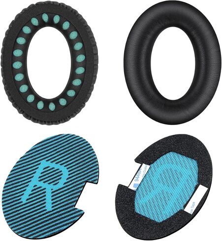 1Pair Ear Pads Cushions Replacement for QuietComfort 35 (QC35) and Quiet Comfort 35 II (QC35 II) Over-Ear Headphones, Soft Leather Headphones Replacement Earpads Ear Cushion, Black in Saudi Arabia