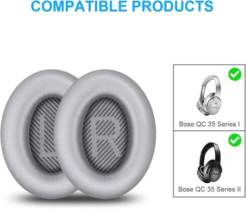 زوج واحد من وسائد الأذن بديلة لسماعات الرأس QuietComfort 35 (QC35) وQuiet Comfort 35 II (QC35 II) فوق الأذن، وسائد أذن بديلة من الجلد الناعم، أسود in Kuwait