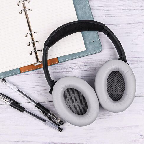 زوج واحد من وسائد الأذن بديلة لسماعات الرأس QuietComfort 35 (QC35) وQuiet Comfort 35 II (QC35 II) فوق الأذن، وسائد أذن بديلة من الجلد الناعم، أسود in Kuwait
