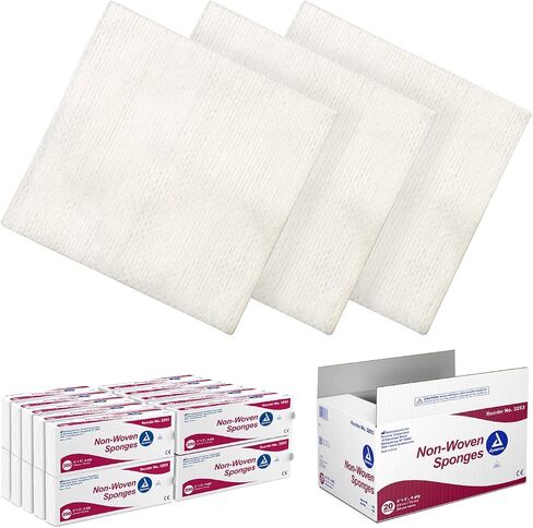 Dynarex Non-Woven Sponges, Non-Sterile Gauze, 2x2 and 4 Ply, Perfect for Facial Needs, Skin Treatment, & Wound Care, Made from Highly Absorbent Materials, 1 Case of 4000 Dynarex Non-Woven Sponges in Saudi Arabia