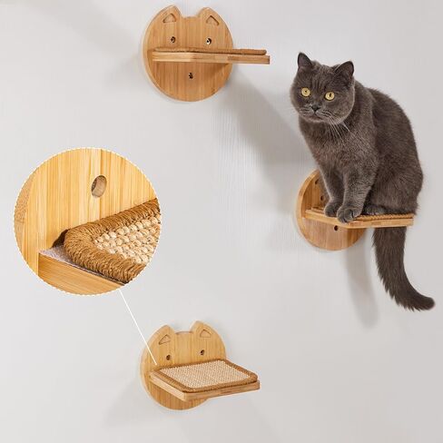 أرجوحة القطط من يانجباغا، أثاث حائط للقطط من الخيزران مثبت على الحائط، أسرة وأثاث للقطط شفافة ومتينة للقطط الصغيرة والقطط البالغة، أرفف حائط للقطط للنوم والراحة (كبسولة القطط) in Kuwait