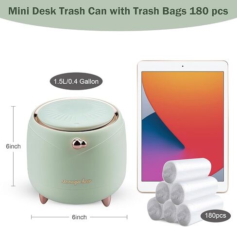 Mini Desk Trash Can with Lid with Trash Bag 90pcs 2.5 L/0.7 Gallon Pink Plastic Countertop Garbage Bin with Removable Inner Tiny Waste Basket for Office Dresser Bedroom in Kuwait