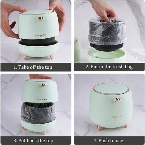 Mini Desk Trash Can with Lid with Trash Bag 90pcs 2.5 L/0.7 Gallon Pink Plastic Countertop Garbage Bin with Removable Inner Tiny Waste Basket for Office Dresser Bedroom in Kuwait