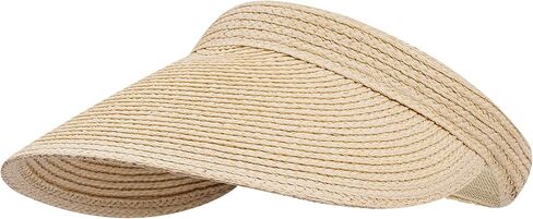 Croogo Straw Sun Visor Hat Wide Brim Visors Travel Tennis Golf Beach Cap Summer Handmade Straw Hats for Women Open Top Hats in Saudi Arabia