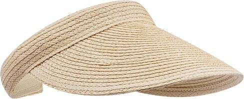 Croogo Straw Sun Visor Hat Wide Brim Visors Travel Tennis Golf Beach Cap Summer Handmade Straw Hats for Women Open Top Hats in Saudi Arabia