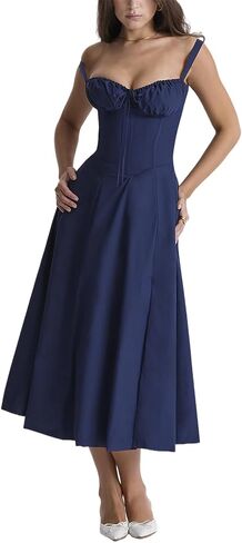 Print Bustier Dress Women Sexy Strap Backless Slim Maxi Dress Summer Elegant Sleeveless Evening Club Party Sundress in Saudi Arabia