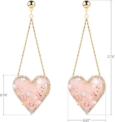Girl's Dangle Earrings with Safety Screw Backs -with Irregular Cubic Zirconia Stones for Young Girls Women in Kuwait