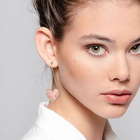 Girl's Dangle Earrings with Safety Screw Backs -with Irregular Cubic Zirconia Stones for Young Girls Women in Kuwait