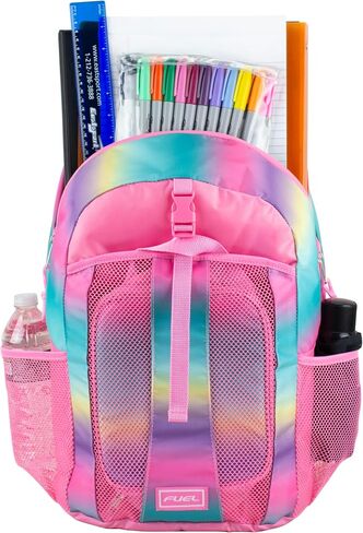 FUEL Lunch Backpack Set Water Resistant Dome Bookbag Bag Soft Reusable Insulated Cooler Lunch Box Thermal Travel Office Lunch Bag, Orange & Black in Kuwait