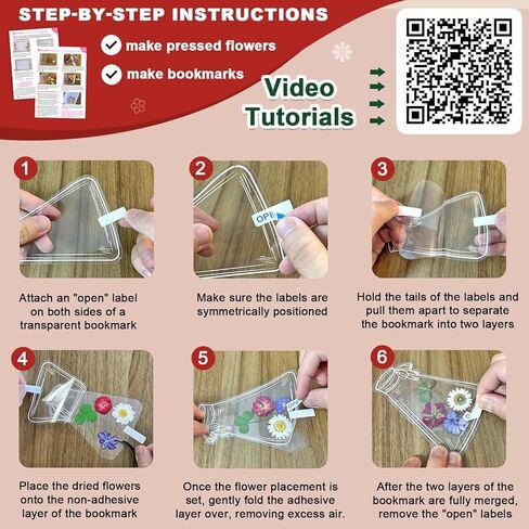 مجموعة الإشارات المرجعية للزهور المجففة، ملصقات عشبية العالم في زجاجة، إشارة مرجعية شفافة DIY لصناعة الزهور المضغوطة، مجموعة صنع الإشارات المرجعية الشفافة من ميسون 20 قطعة in Kuwait