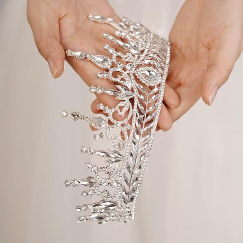 Baroque Orange Crystal Tiara Rhinestone Crown Queen Princess Tiara for Women Bridal Wedding Birthday Halloween Party (Orange) in Saudi Arabia