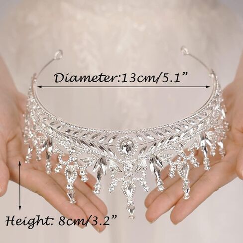 Baroque Orange Crystal Tiara Rhinestone Crown Queen Princess Tiara for Women Bridal Wedding Birthday Halloween Party (Orange) in Saudi Arabia