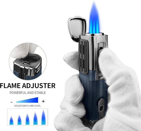 Cigar Torch Lighter Butane Refillable Triple Jet Flame Cigar Lighters with Punch(Without Gas) in Saudi Arabia