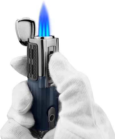 Cigar Torch Lighter Butane Refillable Triple Jet Flame Cigar Lighters with Punch(Without Gas) in Saudi Arabia