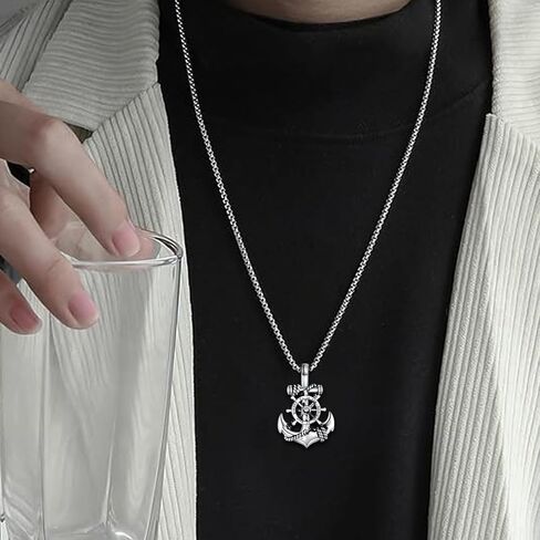 Anchor Necklace for Men Women Anchor Jewelry Gifts for Him Birthday in Saudi Arabia