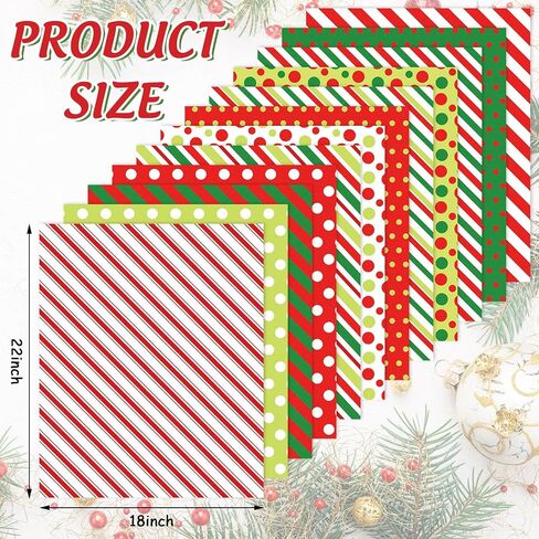 Whaline 12Pcs Christmas Cotton Fabric Bundles Red Green Stripe Dot Printed Fat Quarters Xmas Sewing Fabrics for DIY Handmade Crafting, 18 x 22 Inch in Saudi Arabia