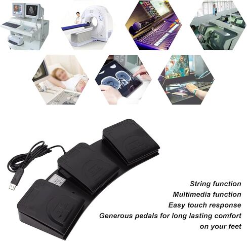 دواسة قدم USB، دواسة تبديل ثلاثية للقدم USB للكمبيوتر الشخصي، 3 برامج رئيسية ثلاثية، وظيفة MIDI، لوحة مفاتيح كمبيوتر قابلة للبرمجة، التوصيل والتشغيل in Kuwait