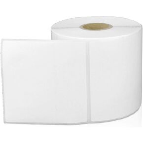OfficeSmartLabels - 3" x 3" Direct Thermal Labels - Compatible with Zebra & Rollo Desktop Label Printers and More – 1" Core, Permanent Adhesive & Perforated [500/Roll, 2000 Labels in 4 Rolls]