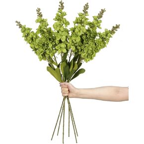 IPOPU 6 PCS Blue Snapdragon Artificial Flowers Light Blue Flowers Artificial Delphinium Antirrhinum Flowers 33.5 in Long Stem Flowers for Tall Vase Wedding Home Decor (Light Blue)