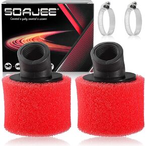2Pcs 1.1inch 28mm Angled Filter for 50cc - 90cc 110cc 125cc 150cc GY6 Engine Motorcycle ATV Quad Scooter Go Kart Mini Moto Pocket Pit Dirt Racing Super Bike Kawasaki Suzuki Yamaha 27mm 29mm