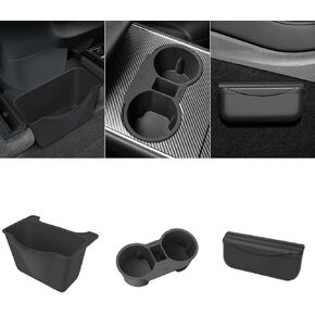 BMZX 3PCS for Tesla Model Y Under Center Console Organizer for Backseat, Sunglasses Holder, Cup Holder, Storage Box Center Organizer Container for Tesla Interior Organize Accessories in Kuwait