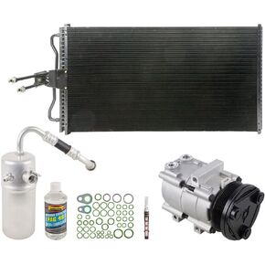 A/C Kit w/AC Compressor Condenser Drier For Ford F150 F-150 V8 2004 2005 w/ 6-Groove Clutch Pulley - BuyAutoParts 60-82597CK New