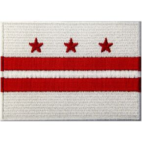Washington DC State Flag Embroidered Patch Iron On Sew On District of Columbia Emblem