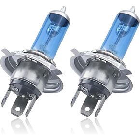 2 PCS Car Halogen Light, H4 Low Beam Light Bulb, 12V 100W High Beam, Ultra White Light Front Fog Lamp, Plug-and-Play, Universal for Most Cars (White Light) in Kuwait