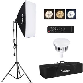 Softbox Lighting Kit, Studio Photography Kit with 85W 2800K-5700K Bi-Color Temperature LED Light, 19.7x27.5in Softbox, 2M Light Stand, Carrying Bag for Studio Portrait/Photo/Video